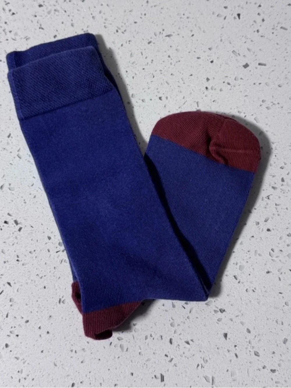Ted Baker London Men’s Dress Socks Blue Burgundy Colorblock Crew Cotton Blend OS